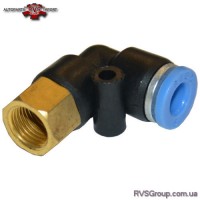 Пневмоштуцер цанговый Г-образный 6мм*1/4" AIRKRAFT SPLF06-02