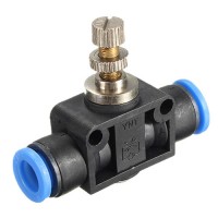 Соединение цанговое прямое на шланг 4 мм с регулировкой подачи воздуха AIRKRAFT SPA04