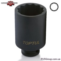 Головка торцевая ударная длинная 1/2" 30мм 12-гранная TOPTUL KABJ1630