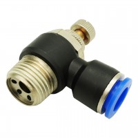 Кран для регулировки воздуха, наружн.резьба 1/4" и цанговое соединение для шлангов 8мм