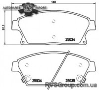 Комплект тормозных колодок, дисковый тормоз