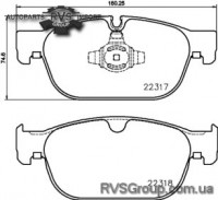 Комплект гальмівних колодок передн (без комплектуючих), VOLVO C40, S60 III, S90 II, V60 II, V90 II, XC40, XC60 II, XC90 II  POLESTAR POLESTAR 2 1.5-Electri