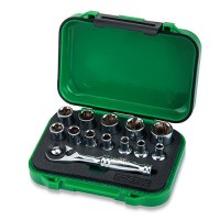 Набор головок с трещоткой TOPTUL 1/4" 13ед. GABW1301