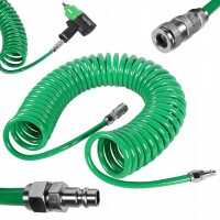 Шланг спіральний поліуретановий TOPTUL 8*12мм L=10м із швидкознімними з'єднаннями (KHLC0810E)