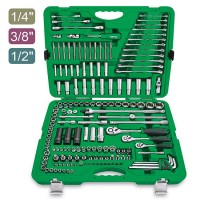 Профессиональный набор инструмента комбинированный 1/4", 3/8", 1/2" 163ед. TOPTUL GCAI163R