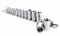 Набор головок TORX на планке TOPTUL 1/4"-1/2" E4-E24 14ед. GAAR1402