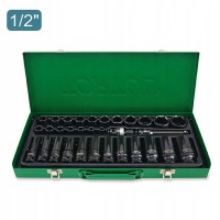 Набор торцевых головок ударных TOPTUL 1/2" 8-32мм 32ед. короткие+длинные GDAD3201