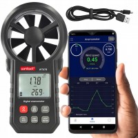 Анемометр крыльчатый USB, Bluetooth 0,3-30м/с, -10-45°C WINTACT WT87B