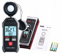 Измеритель уровня освещенности (люксметр) + термометр WINTACT WT9066