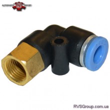 Пневмоштуцер цанговый Г-образный 6мм*1/4" AIRKRAFT SPLF06-02